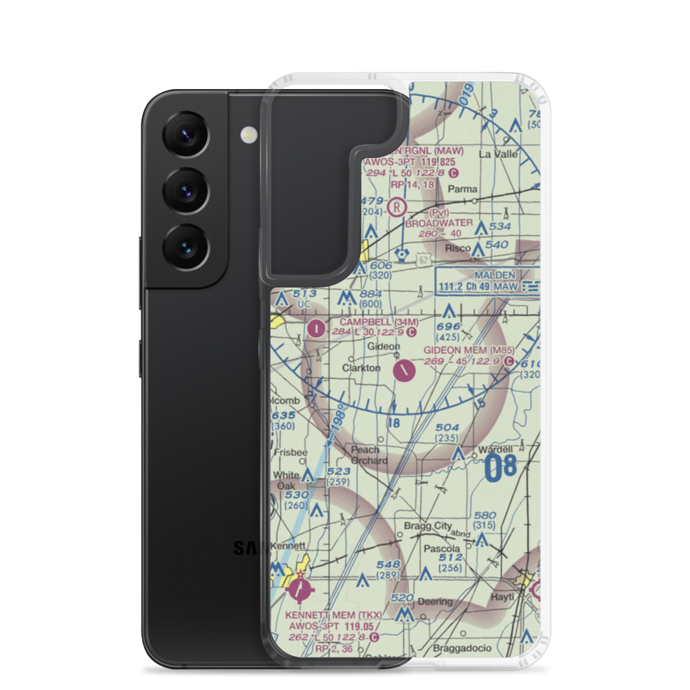 Gideon Memorial Airport (M85) VFR Sectional Samsung Case Samsung Galaxy S22 model shown