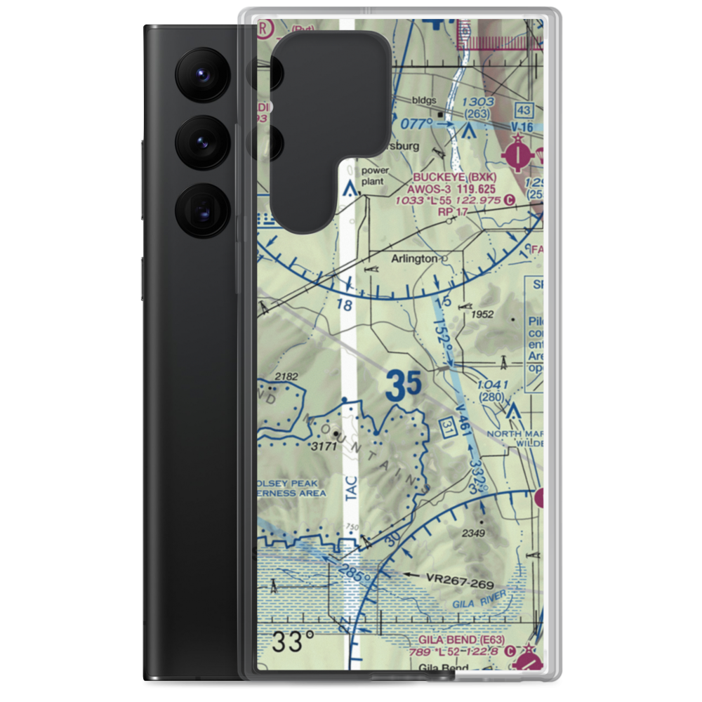 Gila Compressor Station Airport (30AZ) VFR Sectional Samsung Case Samsung Galaxy S22 Ultra model shown