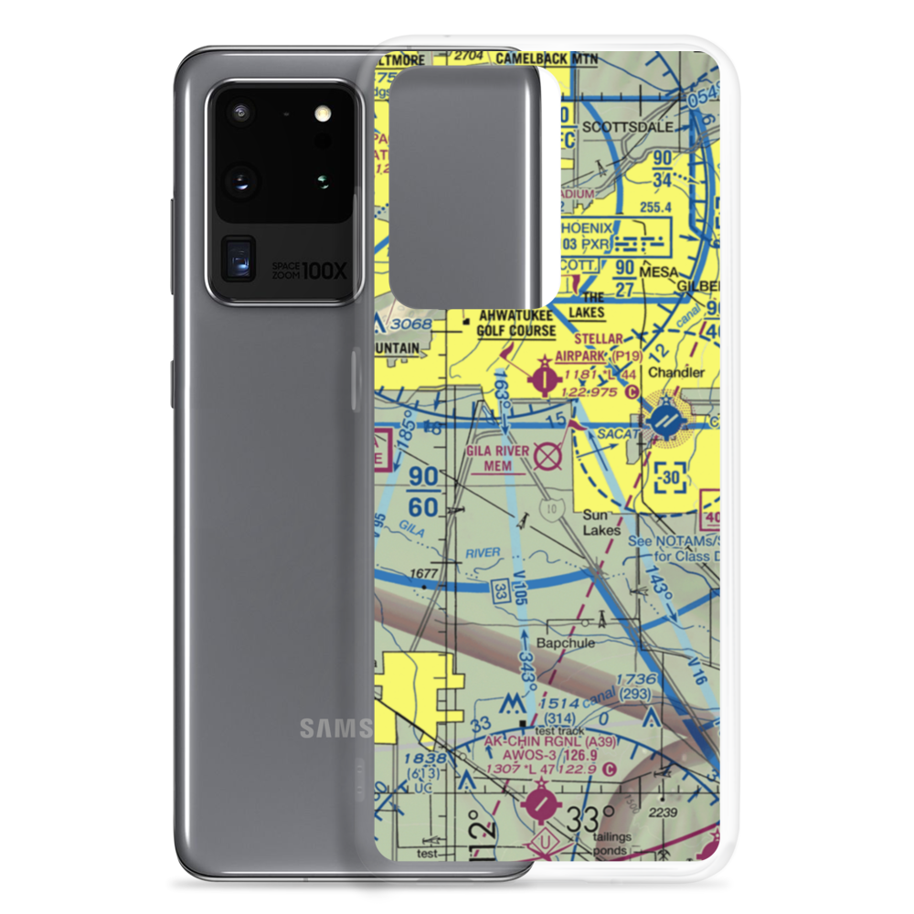 Gila River Memorial Airport (34AZ) VFR Sectional Samsung Case Samsung Galaxy S20 Ultra model shown