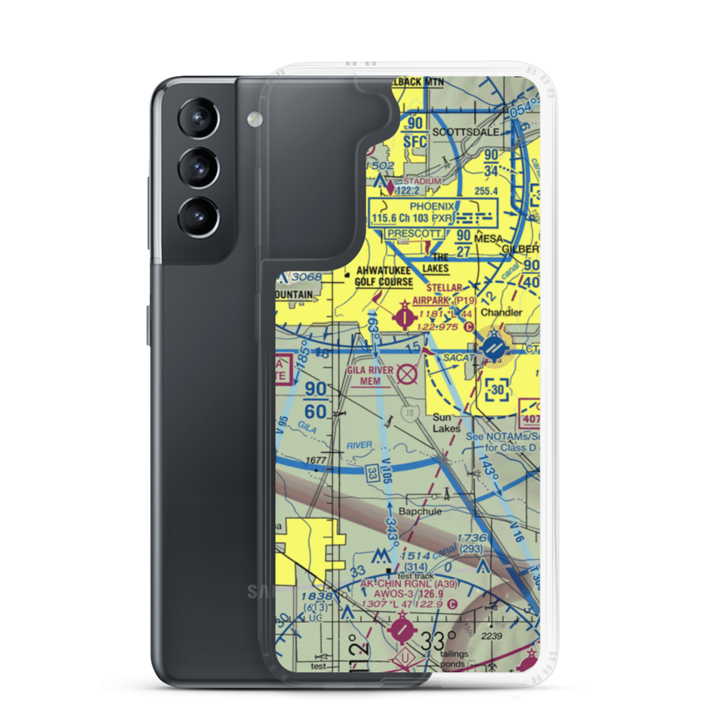 Gila River Memorial Airport (34AZ) VFR Sectional Samsung Case Samsung Galaxy S21 model shown