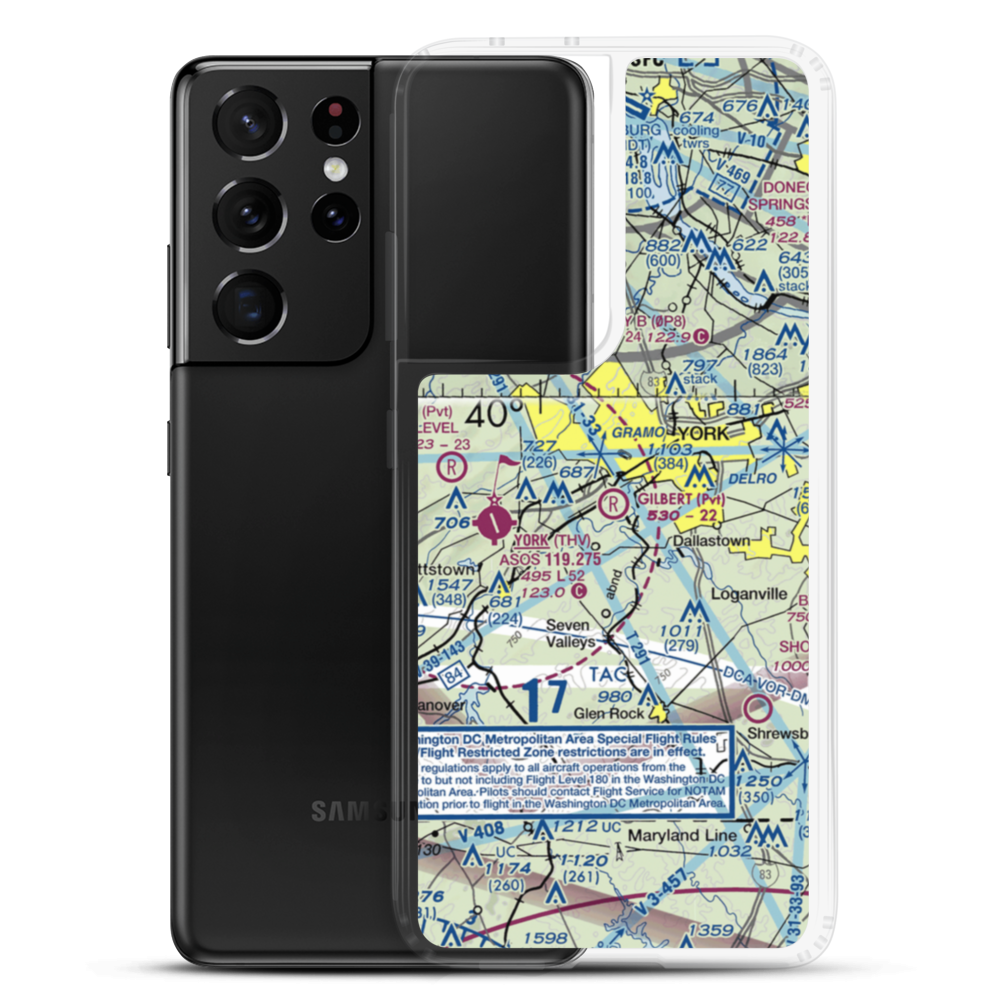 Gilbert Airport (73PA) VFR Sectional Samsung Case Samsung Galaxy S21 Ultra model shown
