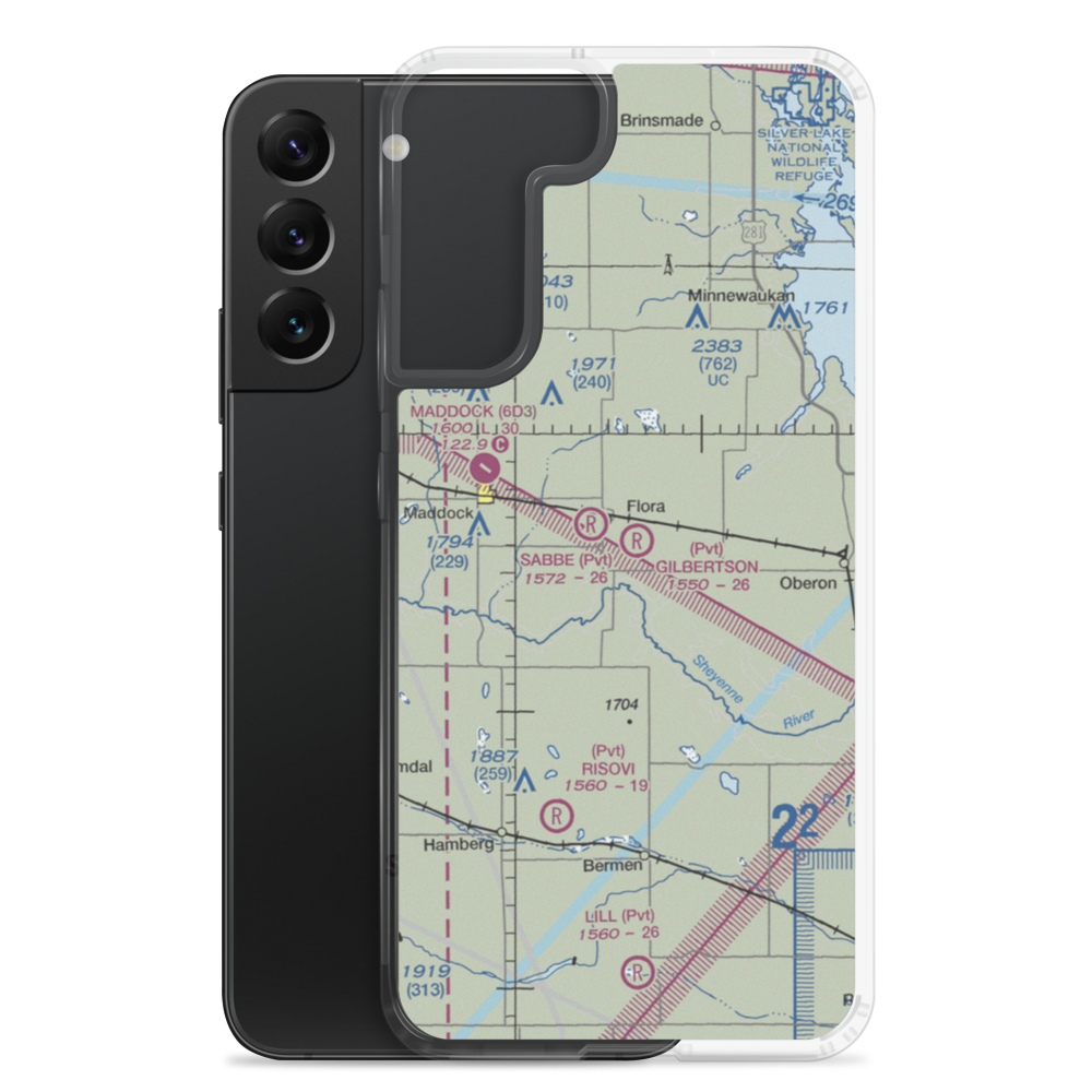 Gilbertson Field (0ND0) VFR Sectional Samsung Case Samsung Galaxy S22 Plus model shown