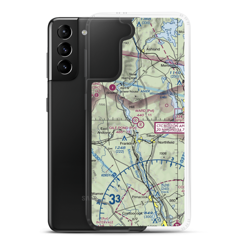 Gile Pond Airport (12NH) VFR Sectional Samsung Case Samsung Galaxy S21 Plus model shown