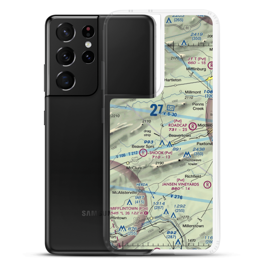 Gilfert Airport (77PN) VFR Sectional Samsung Case Samsung Galaxy S21 Ultra model shown