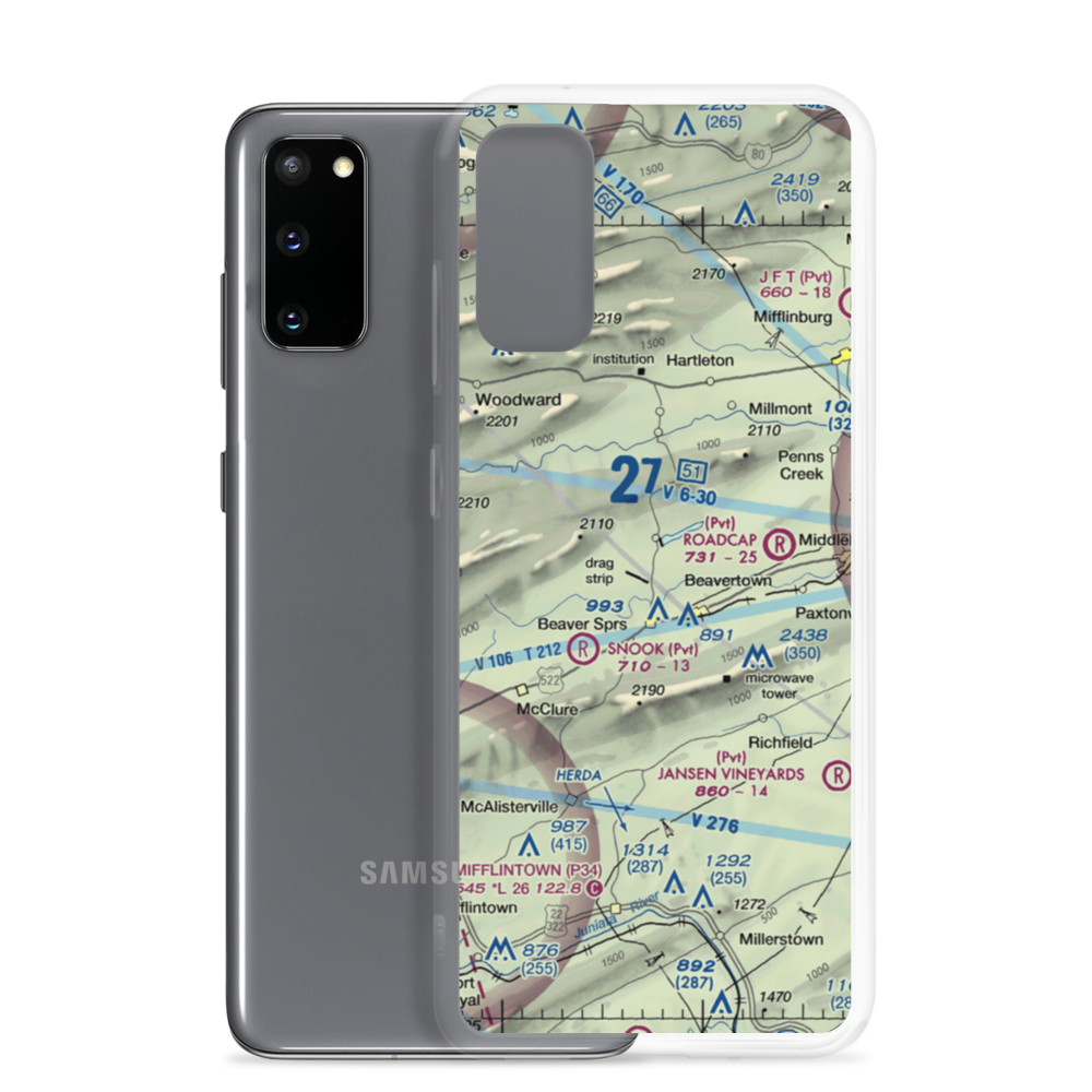 Gilfert Airport (77PN) VFR Sectional Samsung Case Samsung Galaxy S20 model shown