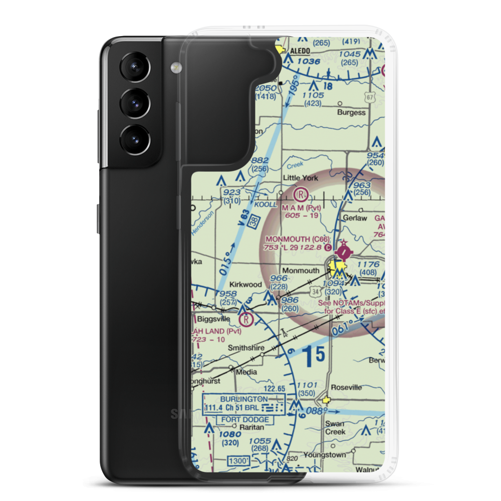 Gillen Airport (36IS) VFR Sectional Samsung Case Samsung Galaxy S21 Plus model shown