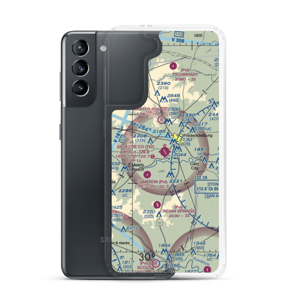 Gillespie County Airport (T82) VFR Sectional Samsung Case Samsung Galaxy S21 model shown