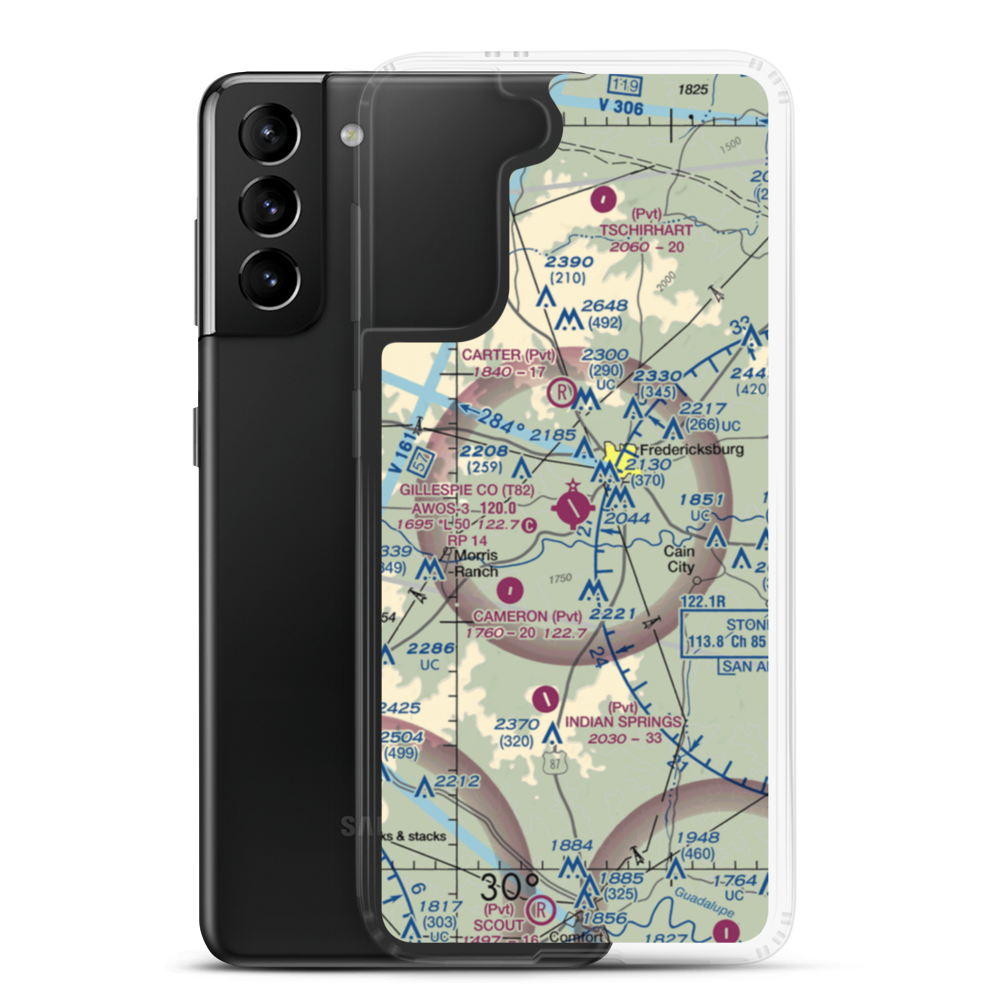 Gillespie County Airport (T82) VFR Sectional Samsung Case Samsung Galaxy S21 Plus model shown