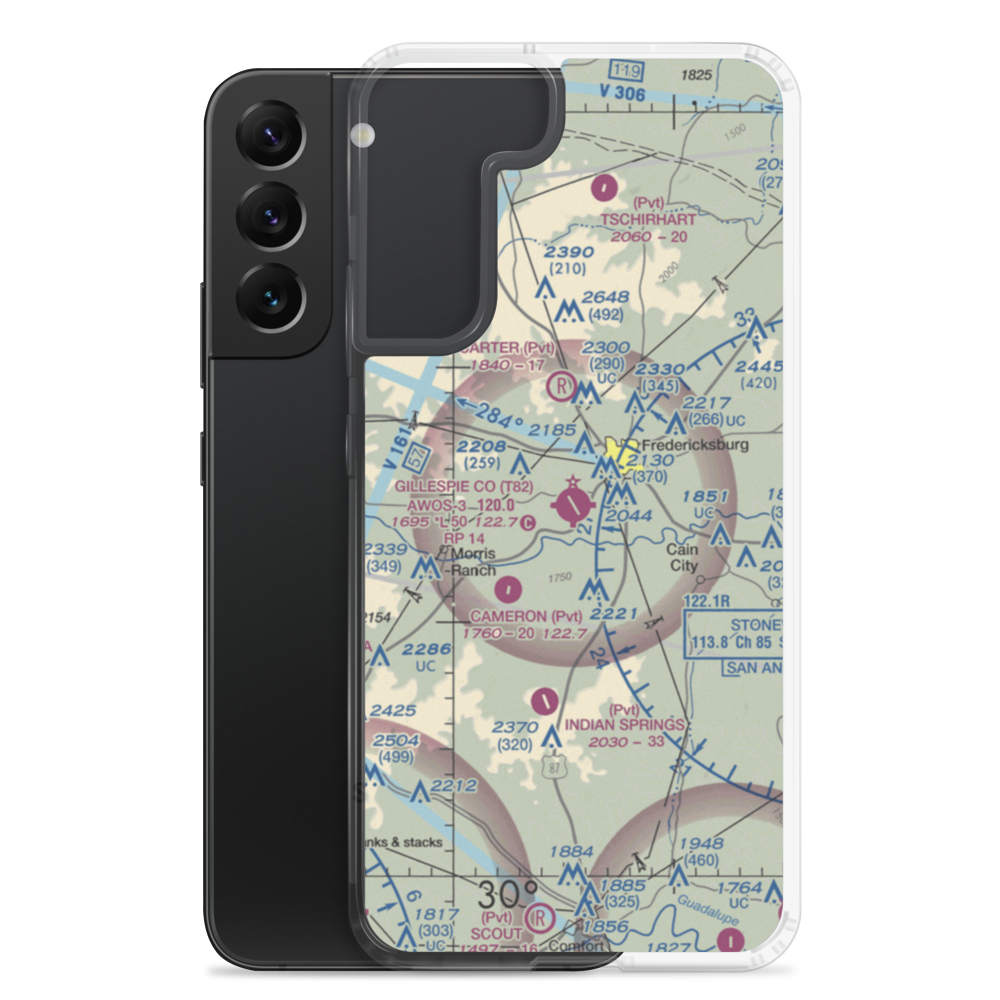 Gillespie County Airport (T82) VFR Sectional Samsung Case Samsung Galaxy S22 Plus model shown
