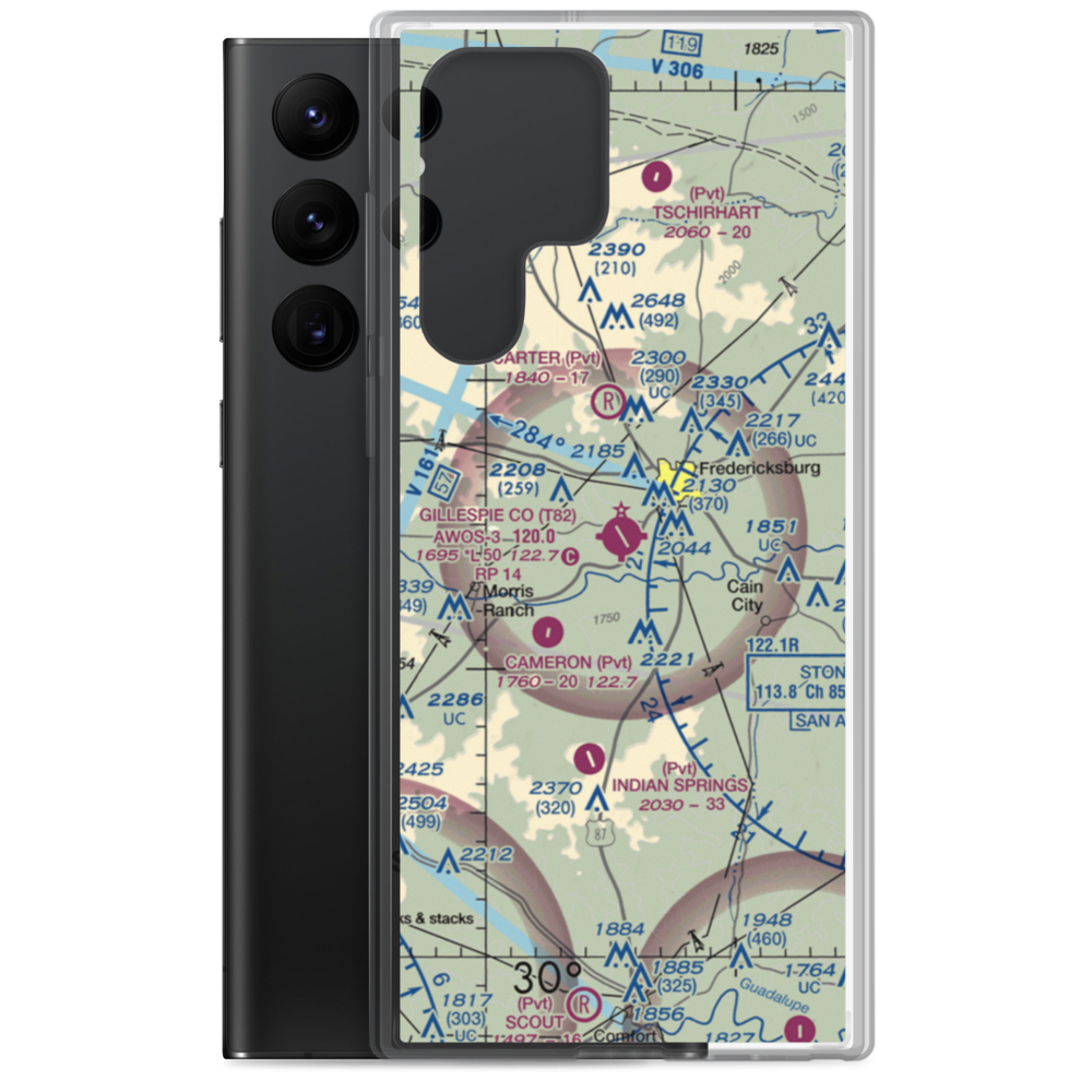 Gillespie County Airport (T82) VFR Sectional Samsung Case Samsung Galaxy S22 Ultra model shown
