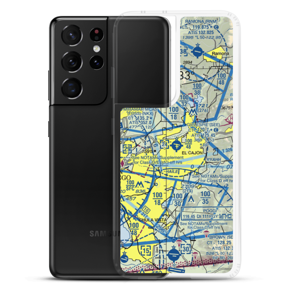 Gillespie Field (SEE) VFR Sectional Samsung Case Samsung Galaxy S21 Ultra model shown