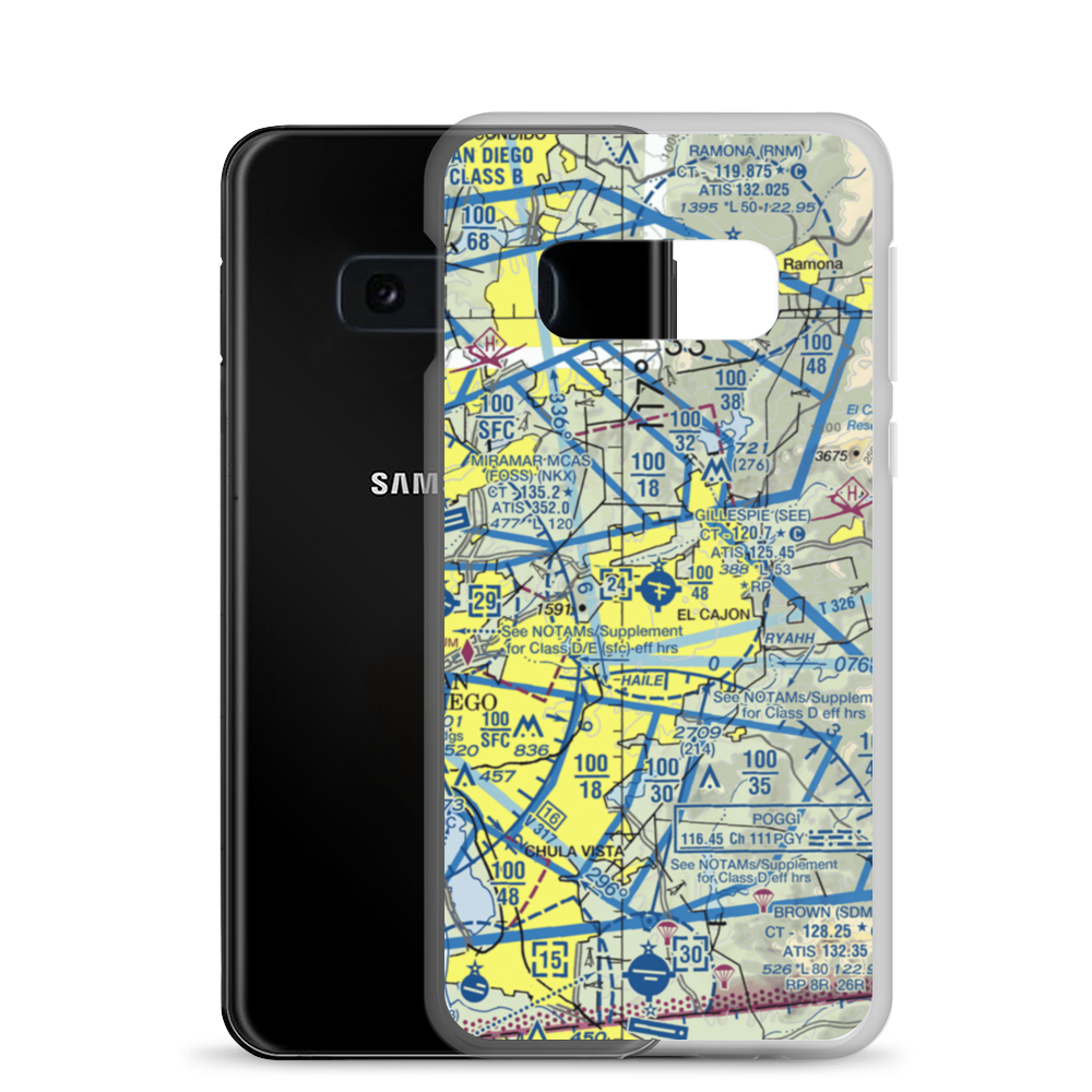 Gillespie Field (SEE) VFR Sectional Samsung Case Samsung Galaxy S10e model shown