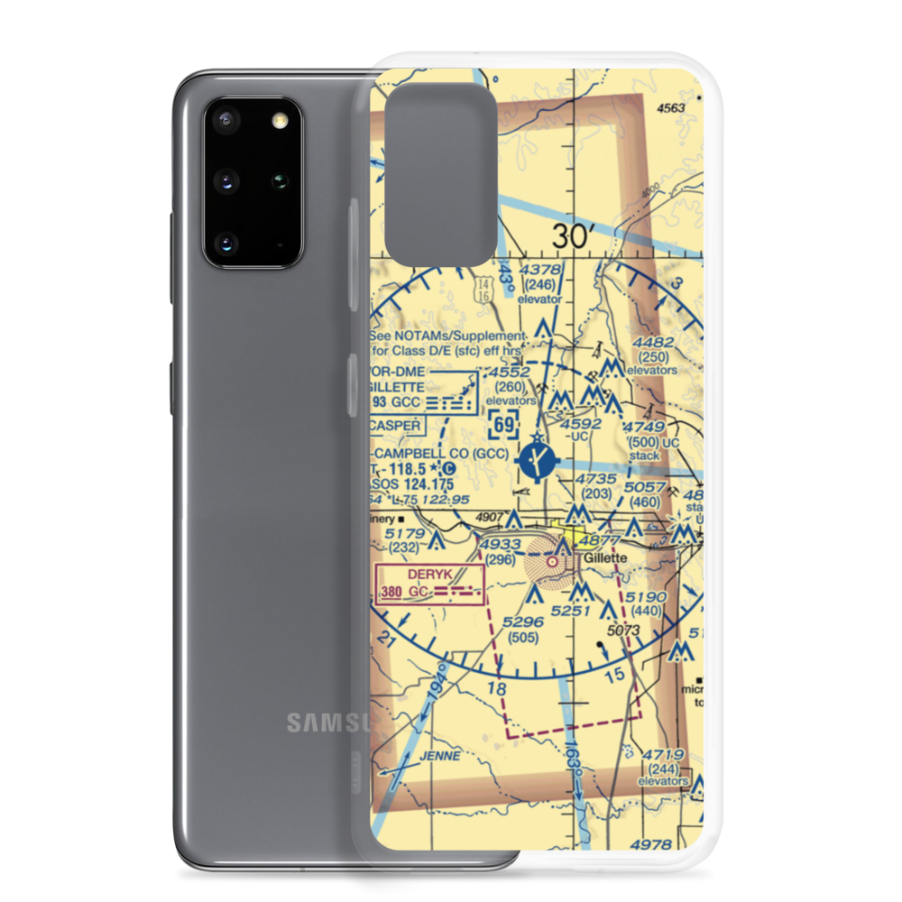 Gillette Campbell County Airport (GCC) VFR Sectional Samsung Case Samsung Galaxy S20 Plus model shown