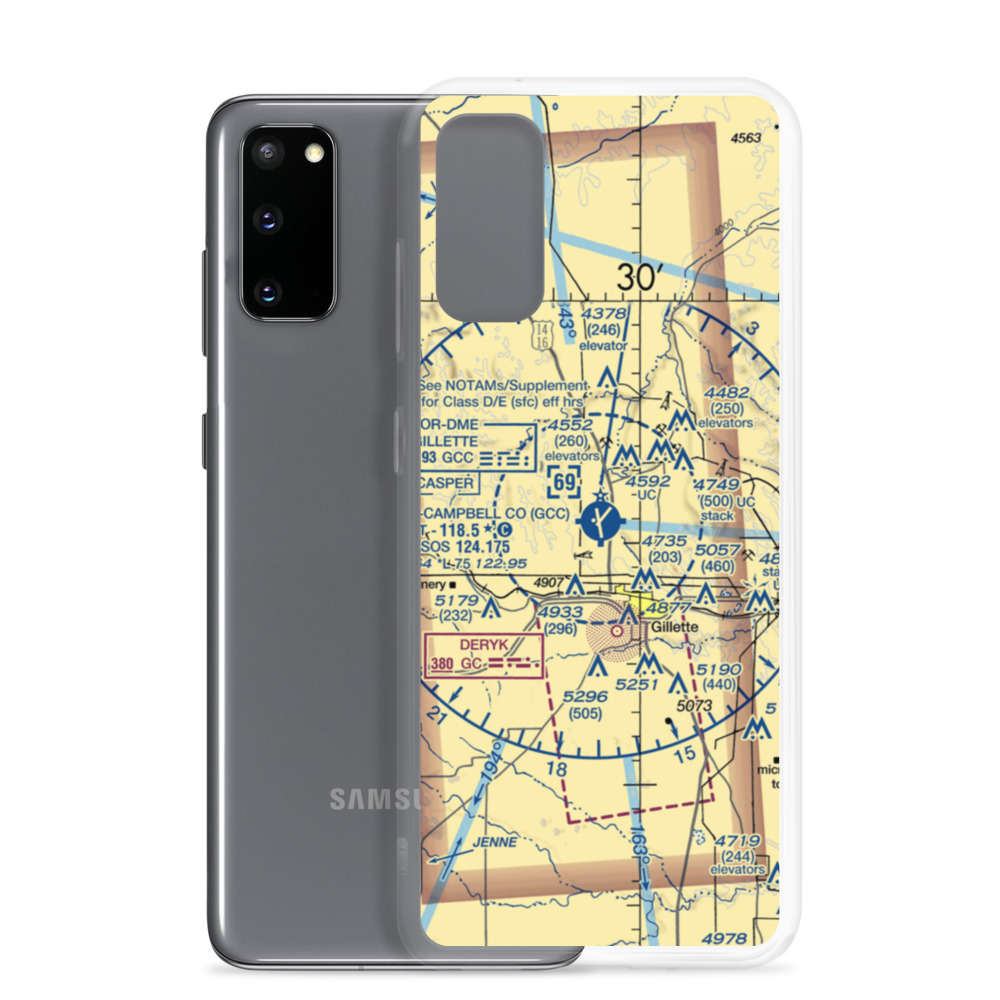 Gillette Campbell County Airport (GCC) VFR Sectional Samsung Case Samsung Galaxy S20 model shown
