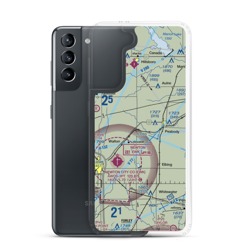 Gilley's Airport (80KS) VFR Sectional Samsung Case Samsung Galaxy S21 model shown