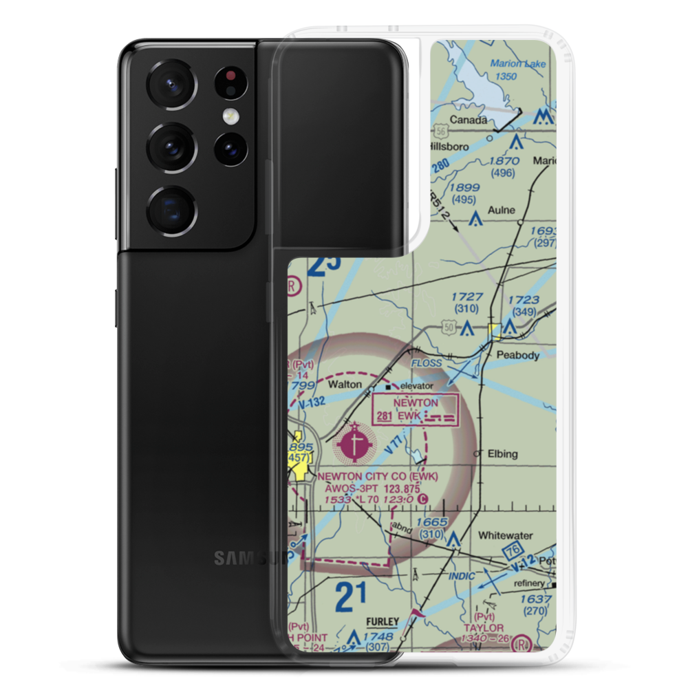 Gilley's Airport (80KS) VFR Sectional Samsung Case Samsung Galaxy S21 Ultra model shown