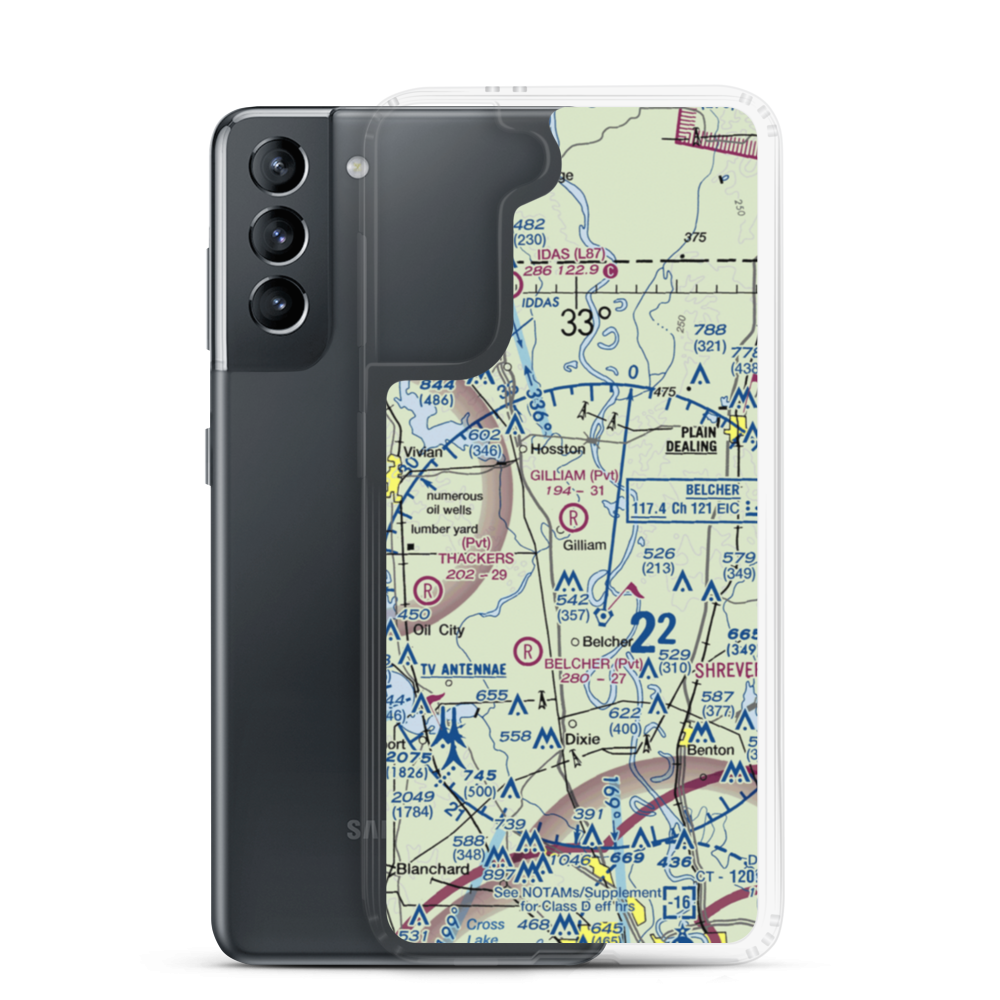 Gilliam Airport (LA54) VFR Sectional Samsung Case Samsung Galaxy S21 model shown