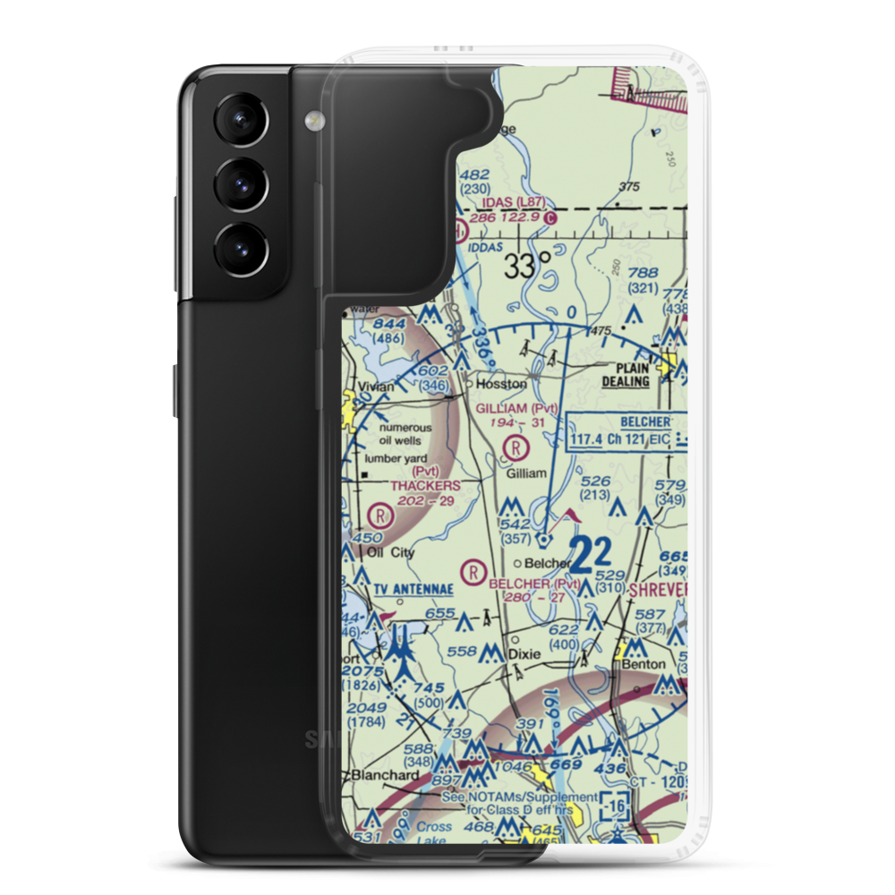 Gilliam Airport (LA54) VFR Sectional Samsung Case Samsung Galaxy S21 Plus model shown