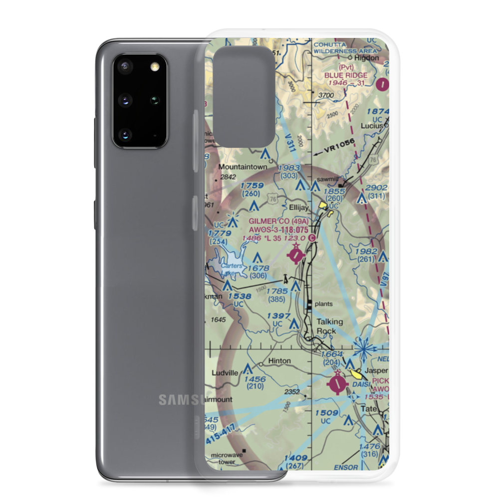 Gilmer County Airport (49A) VFR Sectional Samsung Case Samsung Galaxy S20 Plus model shown