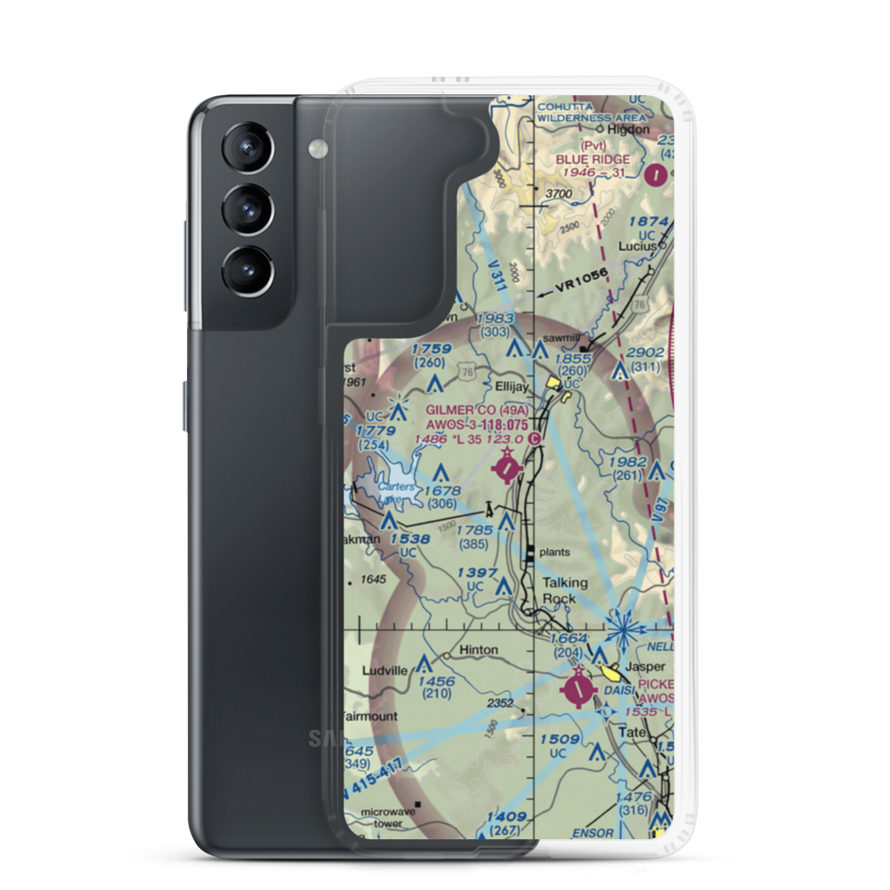 Gilmer County Airport (49A) VFR Sectional Samsung Case Samsung Galaxy S21 model shown