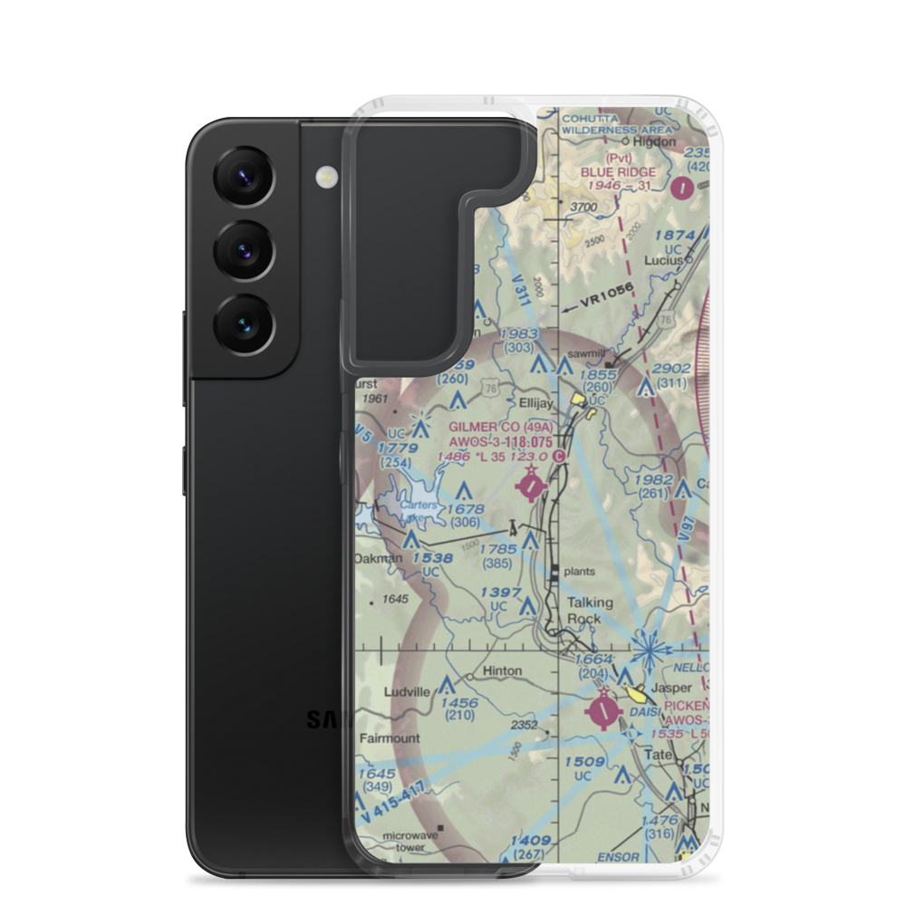 Gilmer County Airport (49A) VFR Sectional Samsung Case Samsung Galaxy S22 model shown