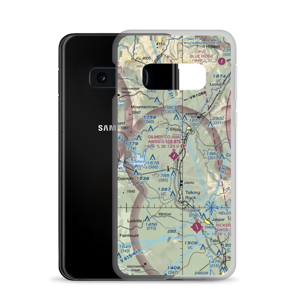 Gilmer County Airport (49A) VFR Sectional Samsung Case Samsung Galaxy S10e model shown