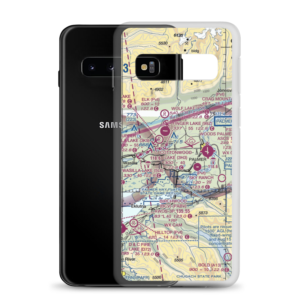Gilmore Strip (39AK) VFR Sectional Samsung Case Samsung Galaxy S10 model shown