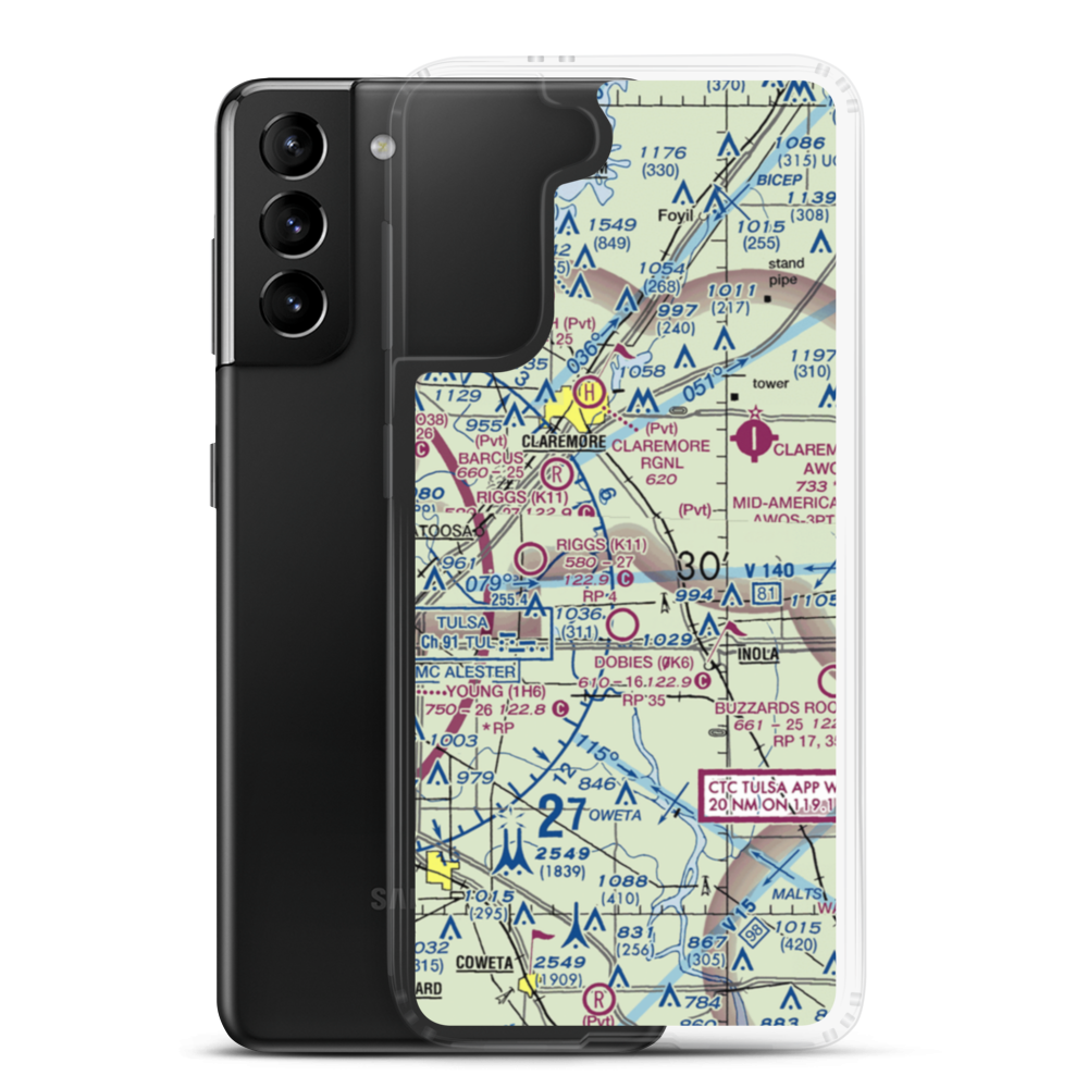 Gilstrap Field (55OK) VFR Sectional Samsung Case Samsung Galaxy S21 Plus model shown