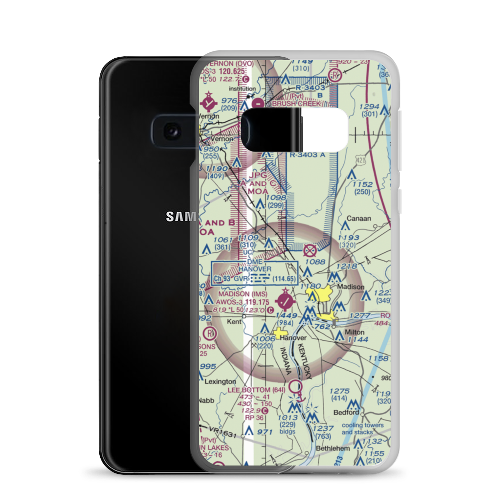 Giltner Airport (II54) VFR Sectional Samsung Case Samsung Galaxy S10e model shown