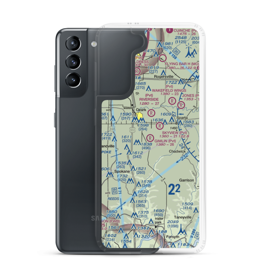 Gimlin Airport (18MO) VFR Sectional Samsung Case Samsung Galaxy S21 model shown