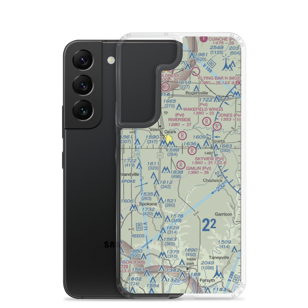 Gimlin Airport (18MO) VFR Sectional Samsung Case Samsung Galaxy S22 model shown