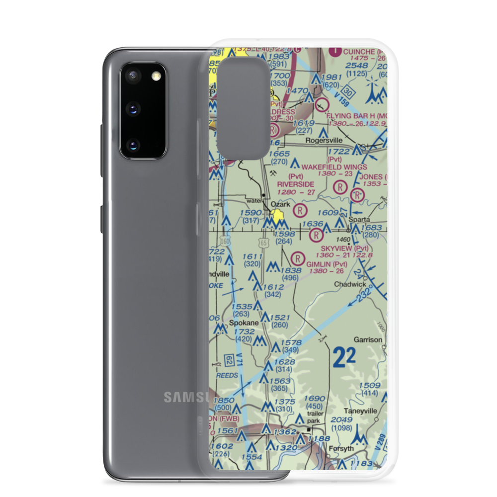 Gimlin Airport (18MO) VFR Sectional Samsung Case Samsung Galaxy S20 model shown