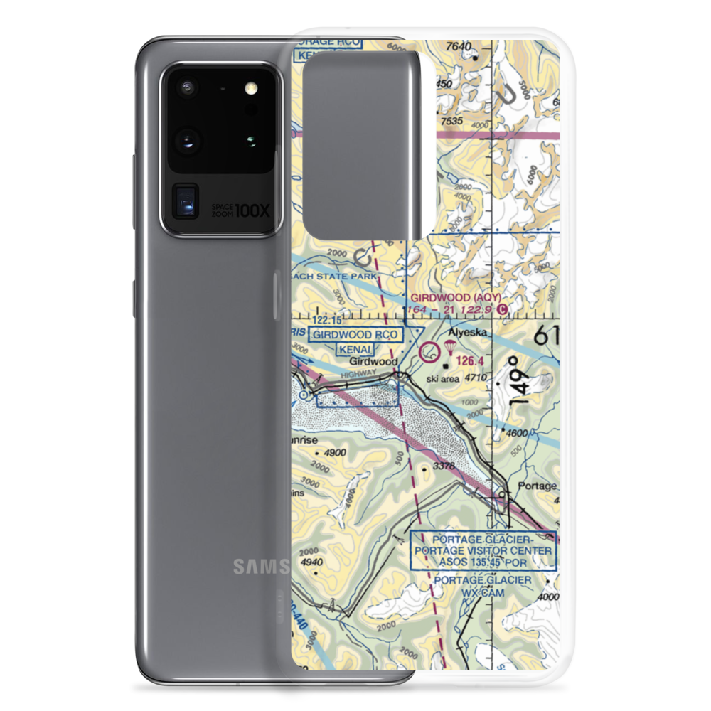 Girdwood Airport (AQY) VFR Sectional Samsung Case Samsung Galaxy S20 Ultra model shown