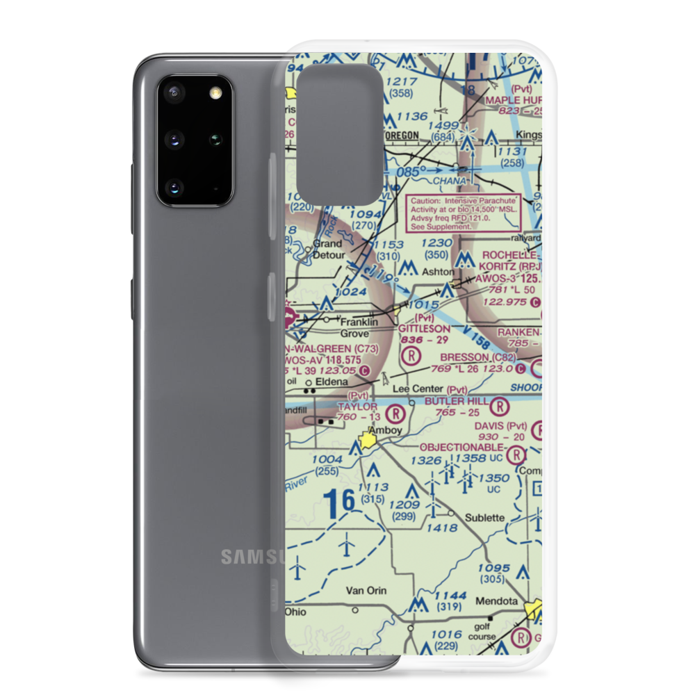 Gittleson Farms Airport (15IL) VFR Sectional Samsung Case Samsung Galaxy S20 Plus model shown