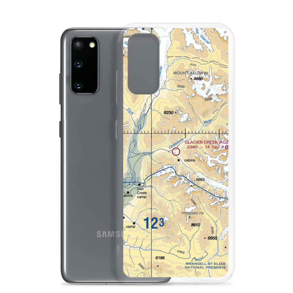 Glacier Creek Airport (KGZ) VFR Sectional Samsung Case Samsung Galaxy S20 model shown