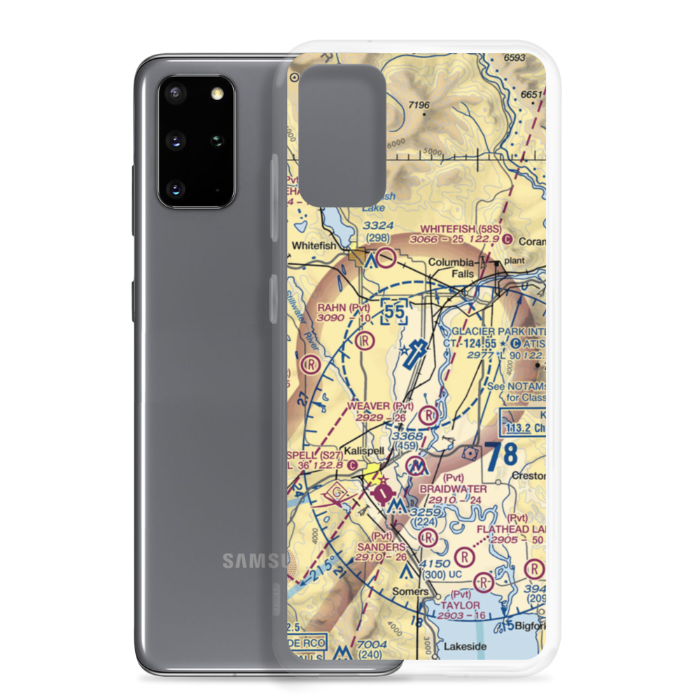 Glacier Park International Airport (GPI) VFR Sectional Samsung Case Samsung Galaxy S20 Plus model shown