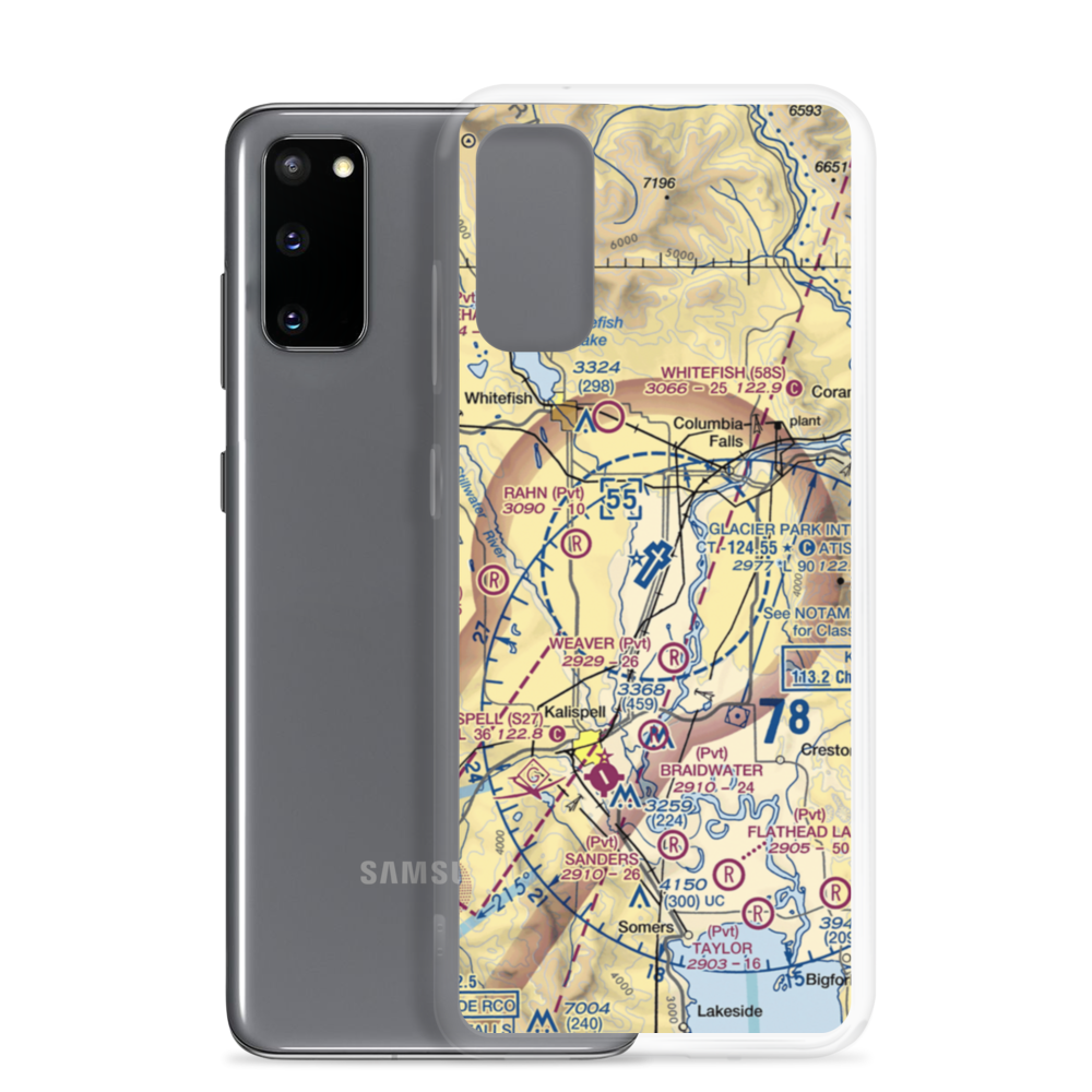 Glacier Park International Airport (GPI) VFR Sectional Samsung Case Samsung Galaxy S20 model shown