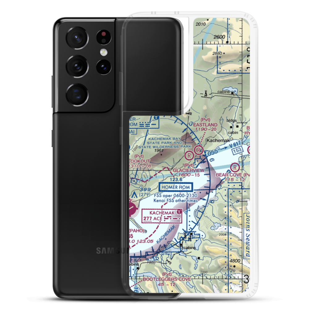 Glacierview Strip (AK17) VFR Sectional Samsung Case Samsung Galaxy S21 Ultra model shown