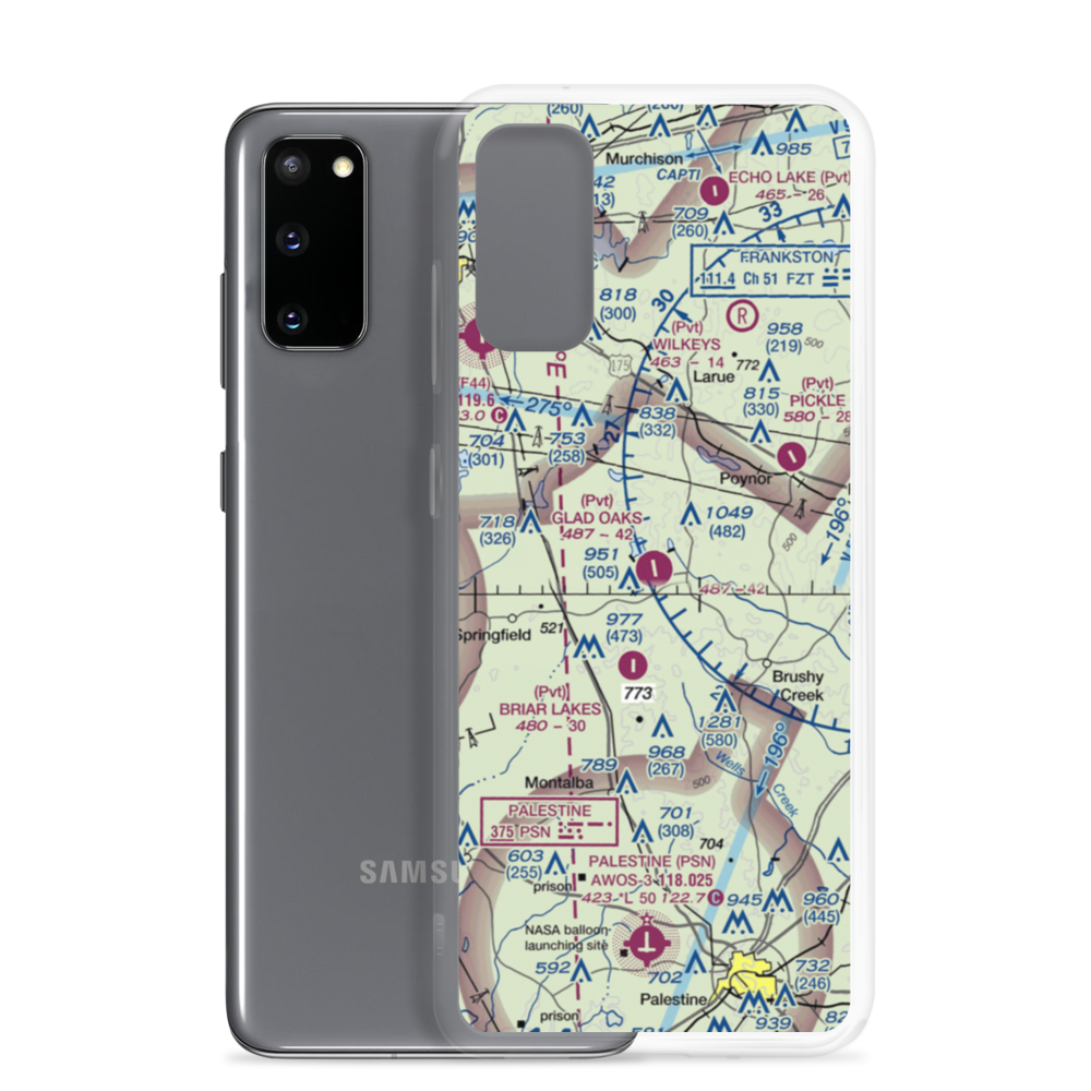 Glad Oaks Airport (2XS3) VFR Sectional Samsung Case Samsung Galaxy S20 model shown