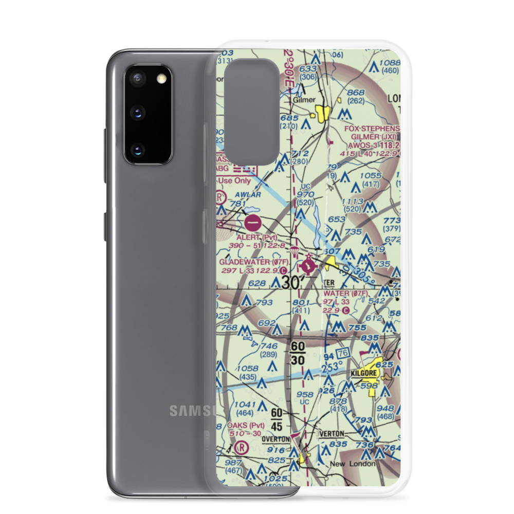 Gladewater Municipal Airport (07F) VFR Sectional Samsung Case Samsung Galaxy S20 model shown