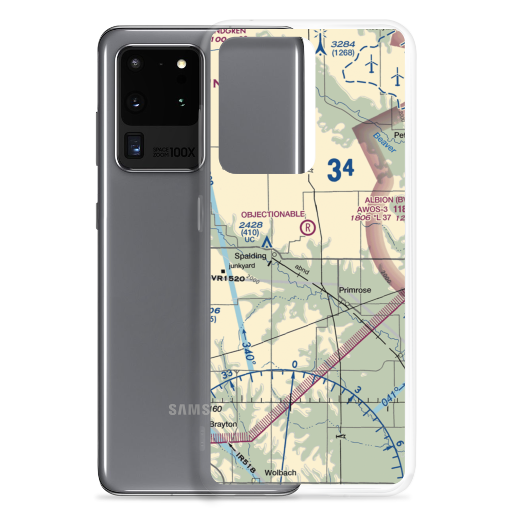Glaser Airport (NE85) VFR Sectional Samsung Case Samsung Galaxy S20 Ultra model shown