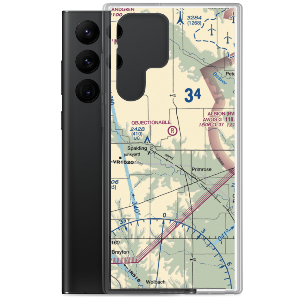 Glaser Airport (NE85) VFR Sectional Samsung Case Samsung Galaxy S22 Ultra model shown