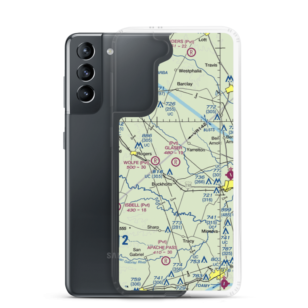 Glaser Field (06TA) VFR Sectional Samsung Case Samsung Galaxy S21 model shown