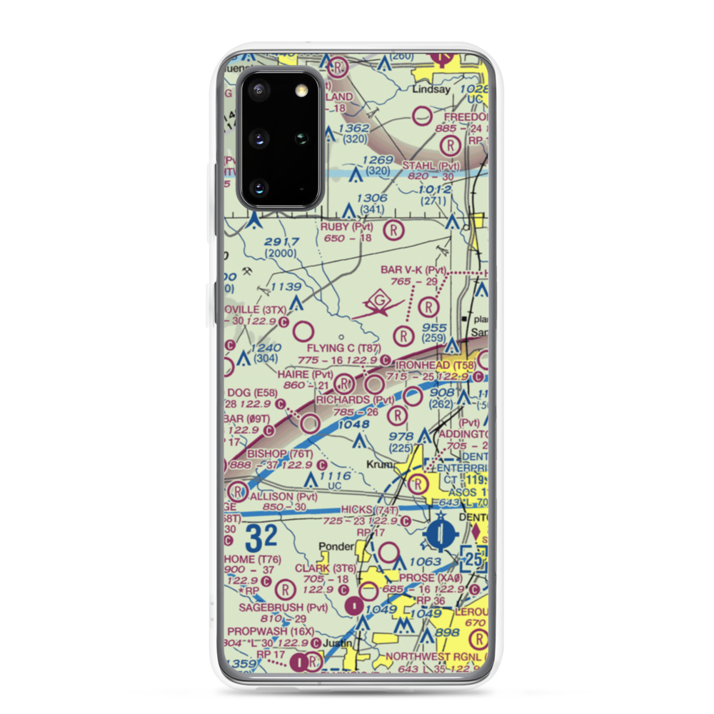 Glass Airport (TS74) VFR Sectional Samsung Case Samsung Galaxy S20 Plus model shown