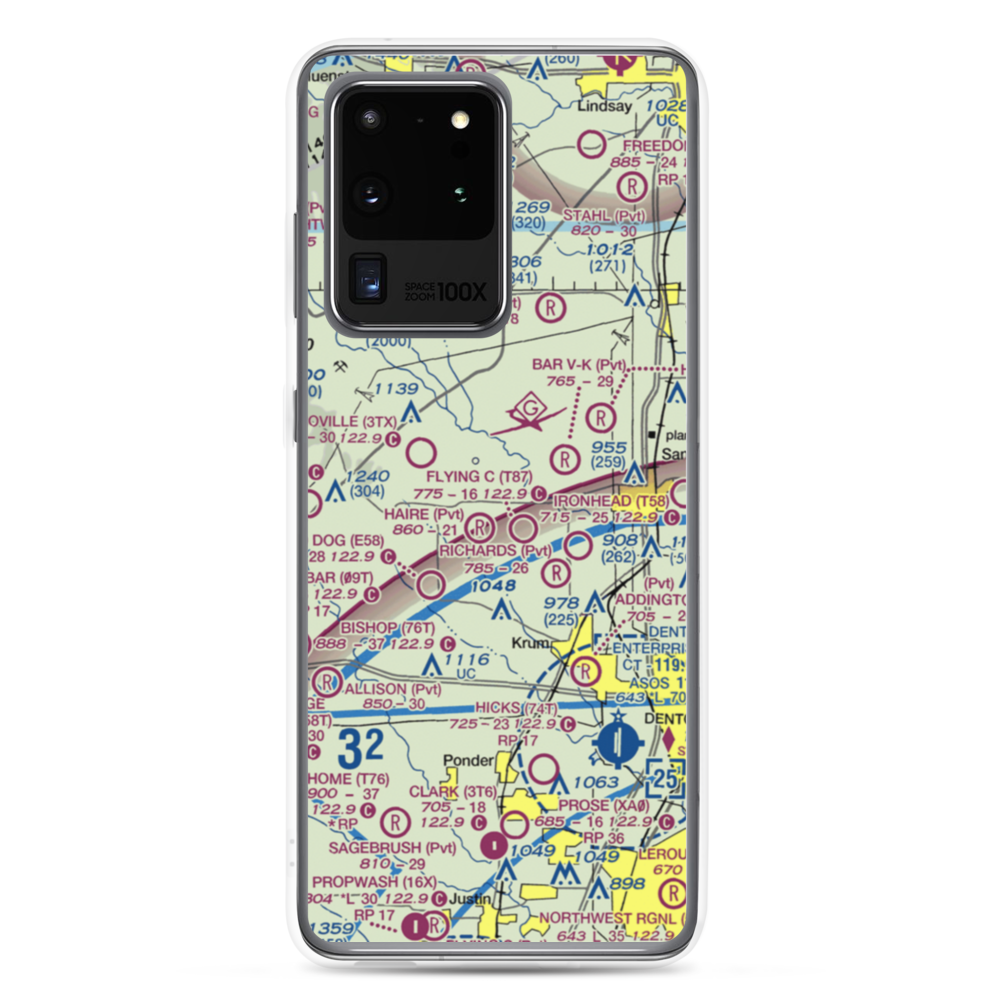 Glass Airport (TS74) VFR Sectional Samsung Case Samsung Galaxy S20 Ultra model shown