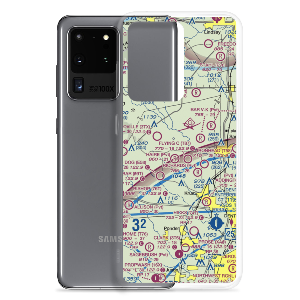Glass Airport (TS74) VFR Sectional Samsung Case Samsung Galaxy S20 Ultra model shown