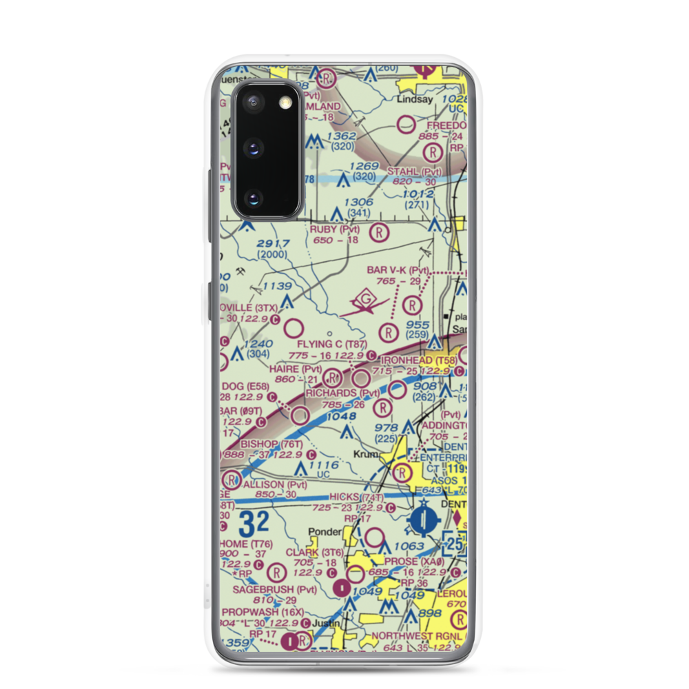 Glass Airport (TS74) VFR Sectional Samsung Case Samsung Galaxy S20 model shown