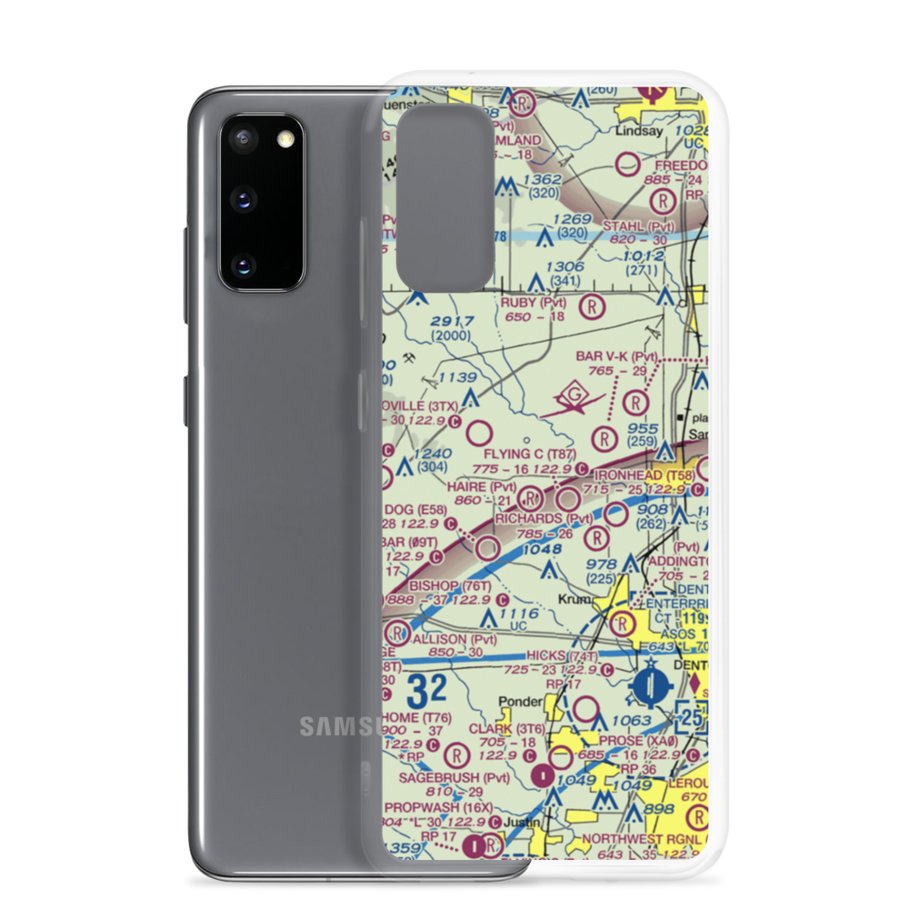 Glass Airport (TS74) VFR Sectional Samsung Case Samsung Galaxy S20 model shown
