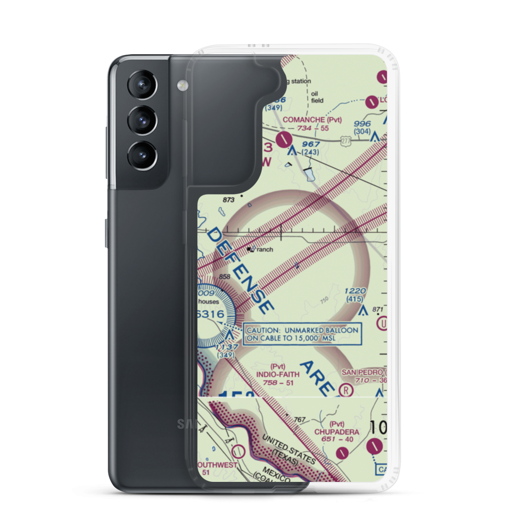 Glass Ranch Airport (74TA) VFR Sectional Samsung Case Samsung Galaxy S21 model shown