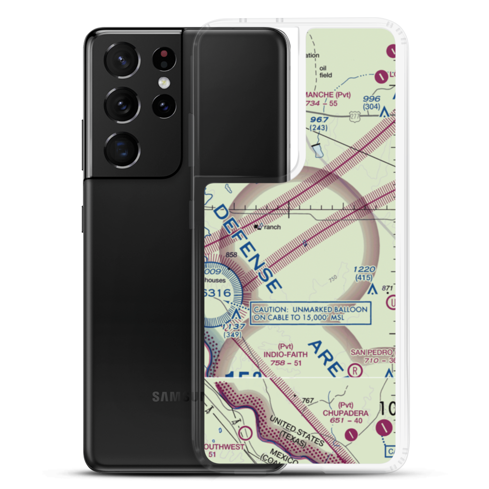 Glass Ranch Airport (74TA) VFR Sectional Samsung Case Samsung Galaxy S21 Ultra model shown